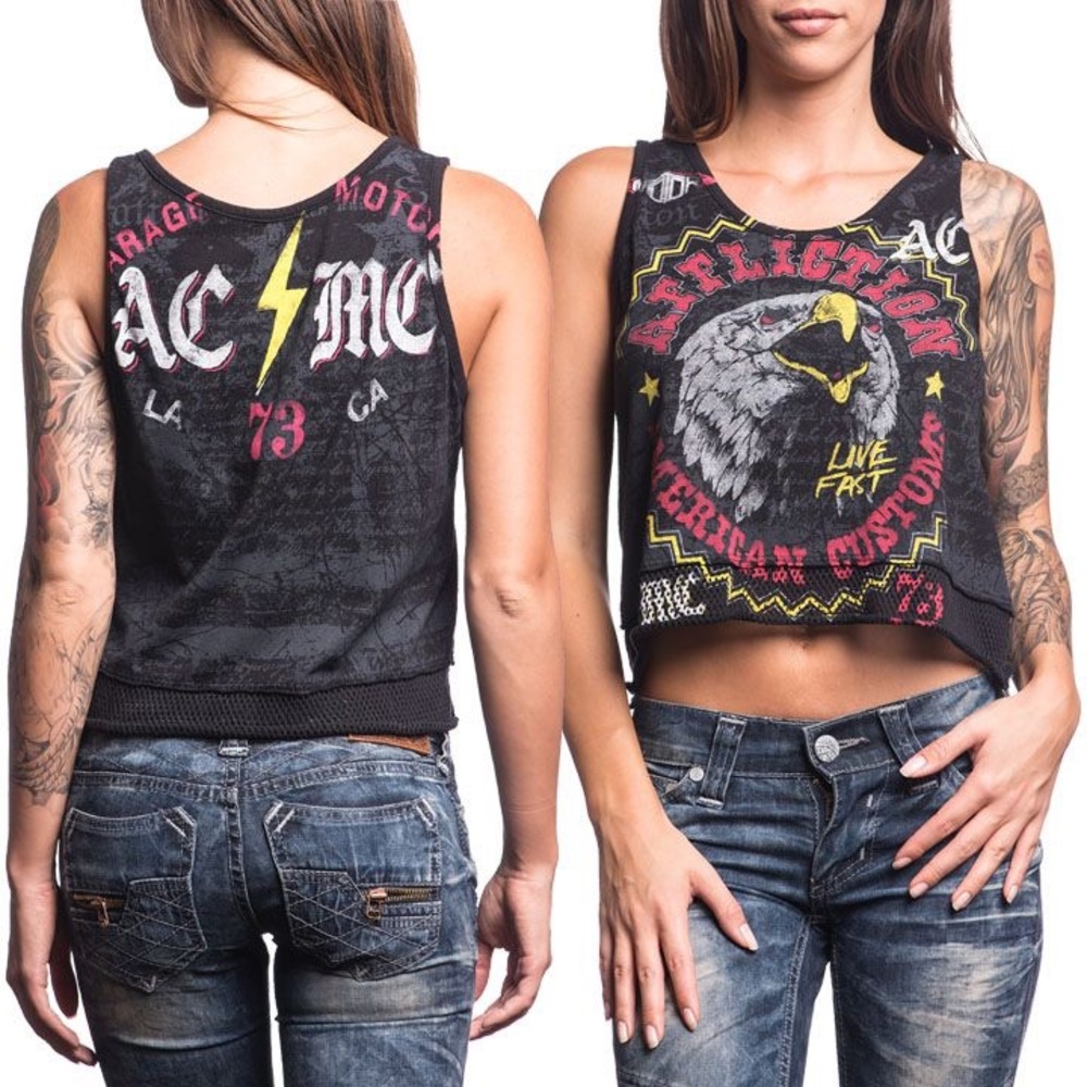 Affliction American Customs Women’s Crop Tank Top